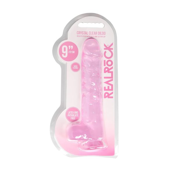 REALROCK - transparant realistisch dildo - roze (22cm)