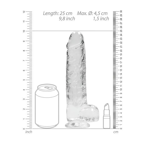 RealRock - realistische dildo - transparant - 22 cm