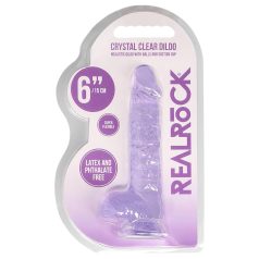 RealRock - doorzichtige realistische dildo - paars - 15 cm