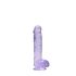 REALROCK - doorzichtige realistische dildo - paars (15cm)