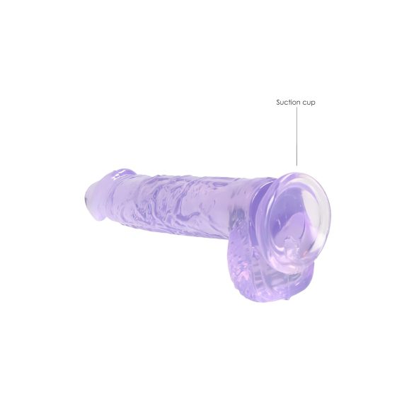 REALROCK - doorzichtige realistische dildo - paars (15cm)