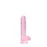 REALROCK - transparante levensechte dildo - roze (15cm)