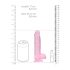 REALROCK - transparante levensechte dildo - roze (15cm)