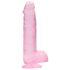 REALROCK - transparante levensechte dildo - roze (15cm)