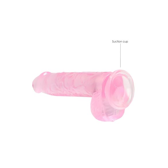 REALROCK - transparante levensechte dildo - roze (15cm)