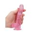 REALROCK - transparante levensechte dildo - roze (15cm)