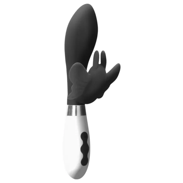 Alexios - vibrator met vlindervorm en clitorisstimulator - zwart