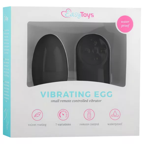 EasyToys - draagbaar radio‑vibratie ei met 7 ritmes (zwart)