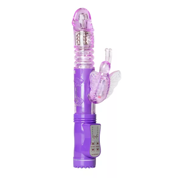 Easytoys Butterfly - vibrator met rotatie en stootfunctie - siliconen - paars