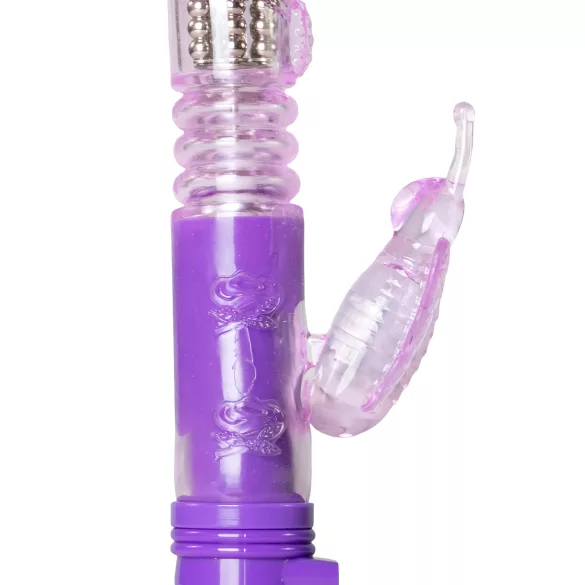 Easytoys Butterfly - vibrator met rotatie en stootfunctie - siliconen - paars