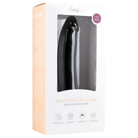 Easytoys - dildo met zuignap - siliconen - 21cm - zwart