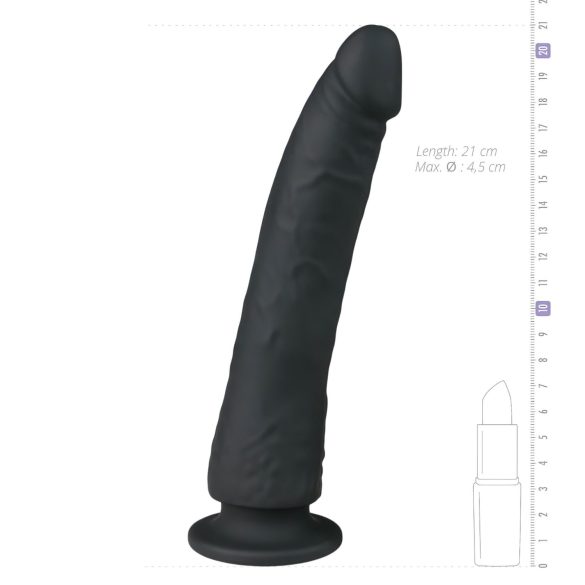 Easytoys - dildo met zuignap - siliconen - 21cm - zwart