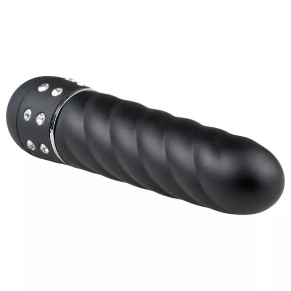 Easytoys Diamond Twirled - vibrator staaf - gedraaid design - zwart