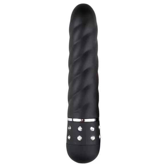 Easytoys Diamond Twirled - vibrator staaf - gedraaid design - zwart