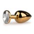 Easytoys Metaal No.1 - anale plug met witte steen - goud (2,5 cm)