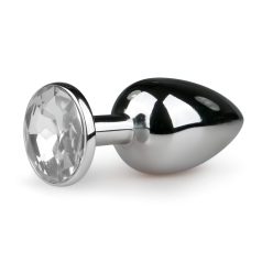 Easytoys - metalen buttplug - zilver wit