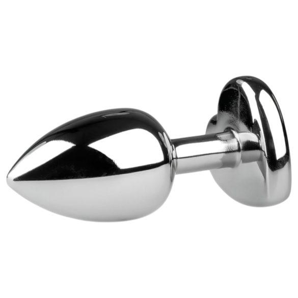 Easytoys - anaalplug met hartvormige steen - metaal zilver-wit