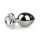 Easytoys Metaal No.7 - hartvormige anaalplug met witte steen - zilver