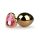 Easytoys Metaal No.7 - anaal plug met roze steen, kegelvormig - goud (3cm)