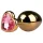 Easytoys Metal No.7 - anaal plug kegelvorm - goud met roze steen - 3 cm