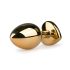 Easytoys Metaal No.7 - anaal plug met roze steen, kegelvormig - goud (3cm)