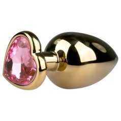   Easytoys Metal No.8 - buttplug met hartvormige voet - goud-roze - 3,5 cm