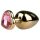 Easytoys Metal No.8 - buttplug met hartvormige voet - goud-roze - 3,5 cm