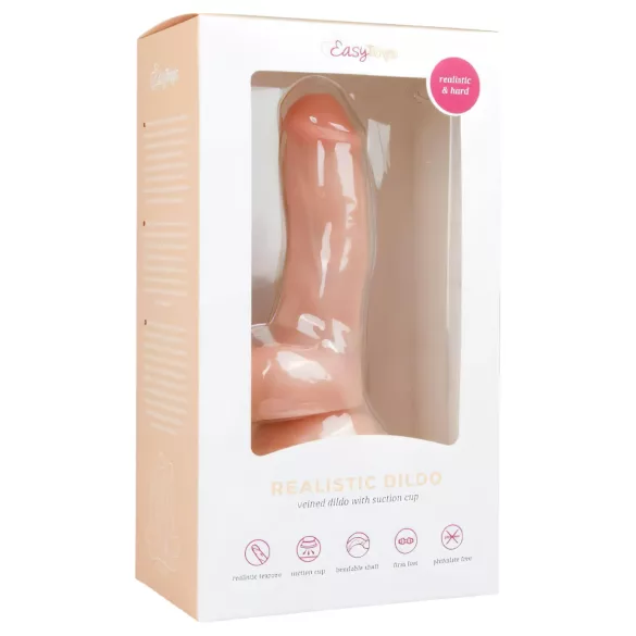 Easytoys - dildo met zuignap en ballen - 15 cm - huidkleur
