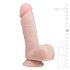 Easytoys - zuignap dildo met ballen (17,5 cm) - naturel