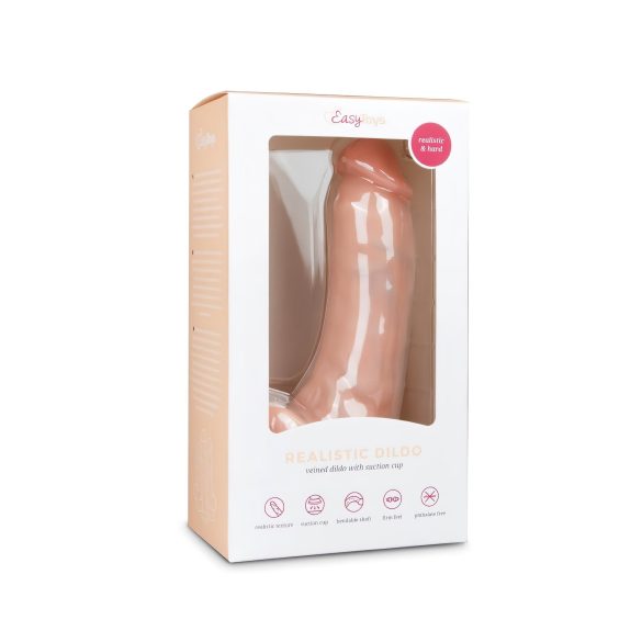 Easytoys - zuignap dildo met ballen (20cm) - huidkleurig