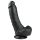 Easytoys - Zwarte dildo met zuignap en teelballen (20cm)