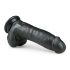 Easytoys - Zwarte dildo met zuignap en teelballen (20cm)