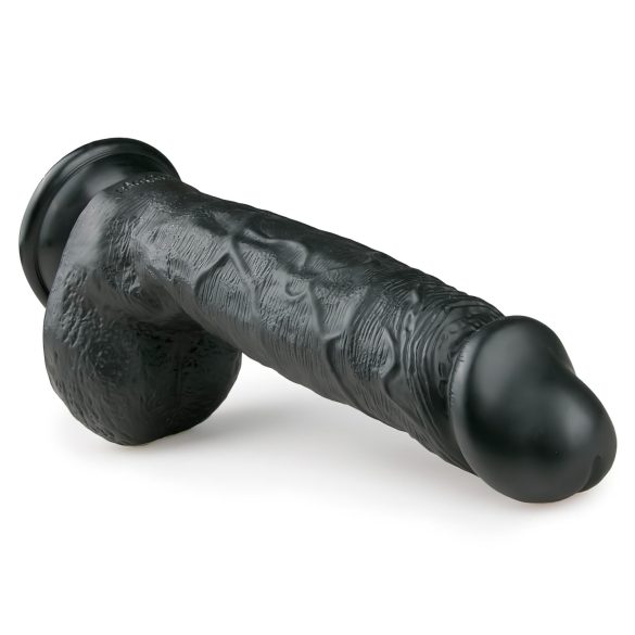 Easytoys - dildo met ballen en zuignap - zwart - 22,5 cm