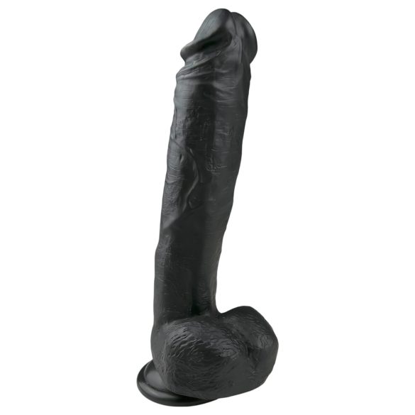 Easytoys - grote dildo met zuignap en ballen (26,5cm) - zwart
