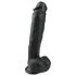 Easytoys - grote dildo met zuignap en ballen (26,5cm) - zwart