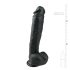 Easytoys - grote dildo met zuignap en ballen (26,5cm) - zwart