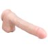 Easytoys - dildo met zuignap en ballen - groot - 29,5 cm - huidkleur