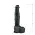 Easytoys - grote dildo met zuignap en testikels (29,5 cm) - zwart