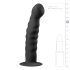 Easytoys Ribbed - zuignap anale dildo (14 cm) - zwart