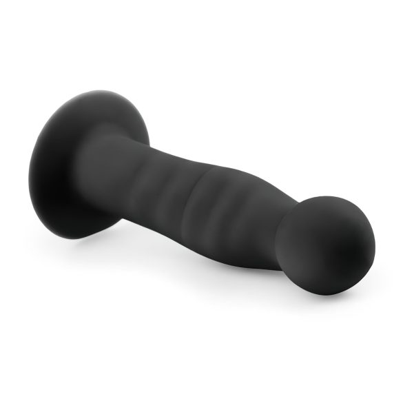 Easytoys - anale dildo met ribbels - zuignap - zwart - 14 cm