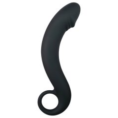 EasyToys - anaal dildo gebogen - siliconen - zwart