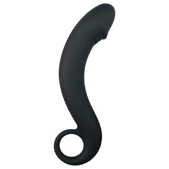 EasyToys - anaal dildo gebogen - siliconen - zwart