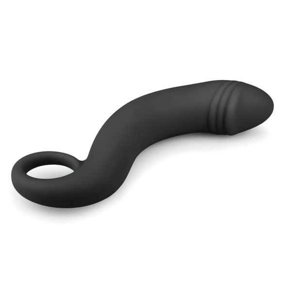 EasyToys - anaal dildo gebogen - siliconen - zwart