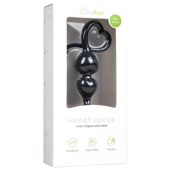EasyToys - anale dildo met kralen - siliconen - zwart