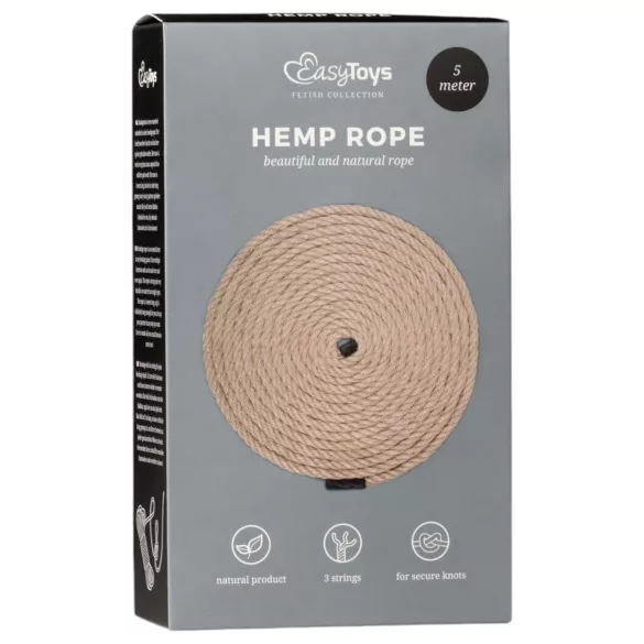 Easytoys Henneptouw - hennep bondage touw (5 m, natuur)