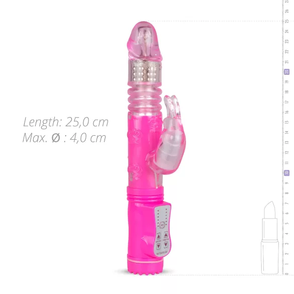 Easytoys Bunny - rabbit vibrator - duwfunctie - siliconen - roze