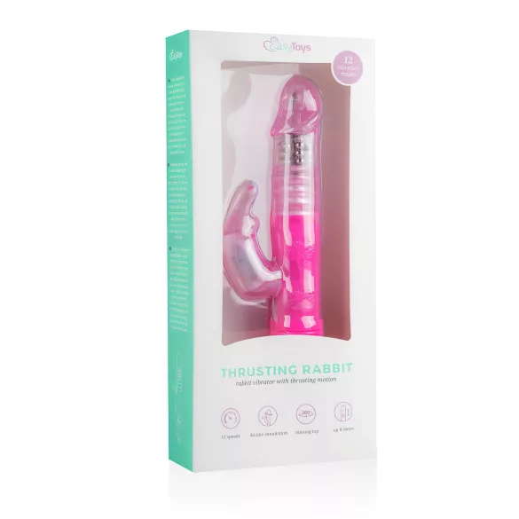 Easytoys Bunny - rabbit vibrator - duwfunctie - siliconen - roze