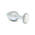 Rimba XS - Transparante met stenen metalen anaalplug (zilver)
