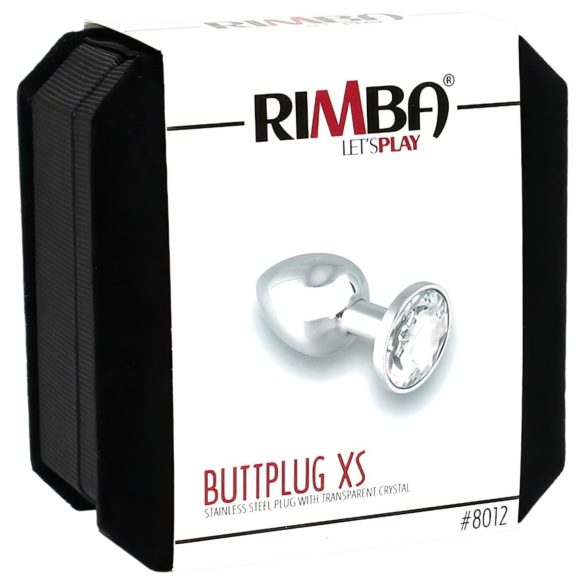 Rimba - buttplug met kristal - metaal - transparant steentje - zilver