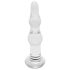 Rimba Dolly - glazen anaal dildo - gebogen met ribbels - transparant